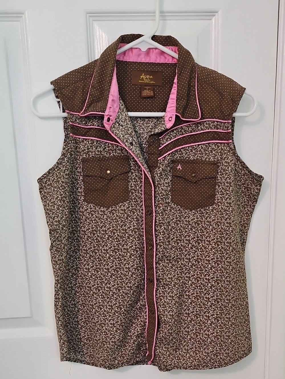 Aura by Wrangler Sleeveless Western Blouse Medium